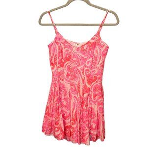 Lilly Pulitzer neon pink paisley print SHORTS ROMPER sea life swirl 0